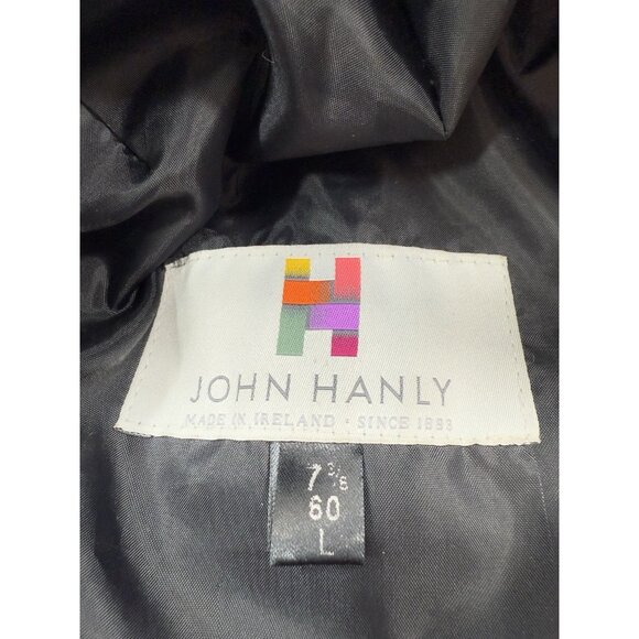 John Hanly Irish Flat Cap Wool Newsboy Cabbie Driver Hat Ireland L 7 3/8 Blue - Picture 6 of 8